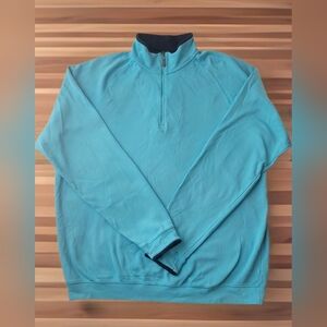 Bobby Jones Men's Teal 1/4 Zip Pullover Golf Sweater 100% Peruvian Cotton Sz XL